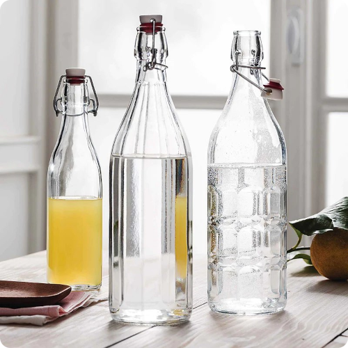plain Glass water bottle 1ltr